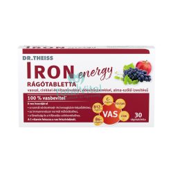   Dr.theiss iron energy rágótabletta vassal, cinkkel és vitaminokkal alma-szőlő ízben 30 db