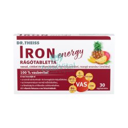   Dr.theiss iron energy rágótabletta vassal, cinkkel és vitaminokkal mangó-ananász ízben 30 db
