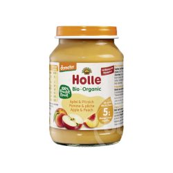 Holle bio bébiétel őszibarack-alma 190g